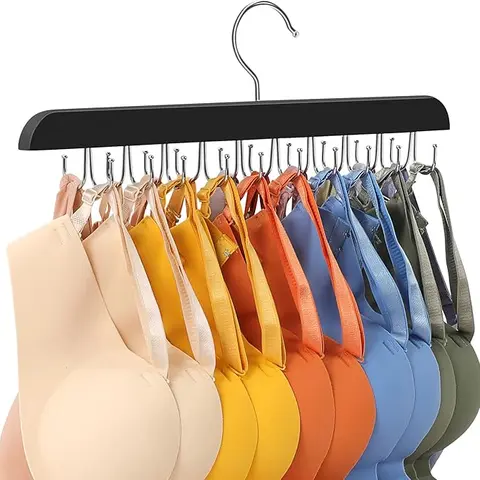 20-Hook Foldable Bra & Tank Top Hanger, Stainless Steel Metal Adjustable Closet Organizer, Room Accessories Space Saver for Closet Storage [New Deal]