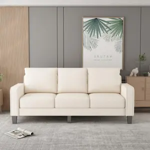 【Bellemave】Modern fabric 3-bedroom sofa, living room, bedroom, office furniture, beige, dark gray