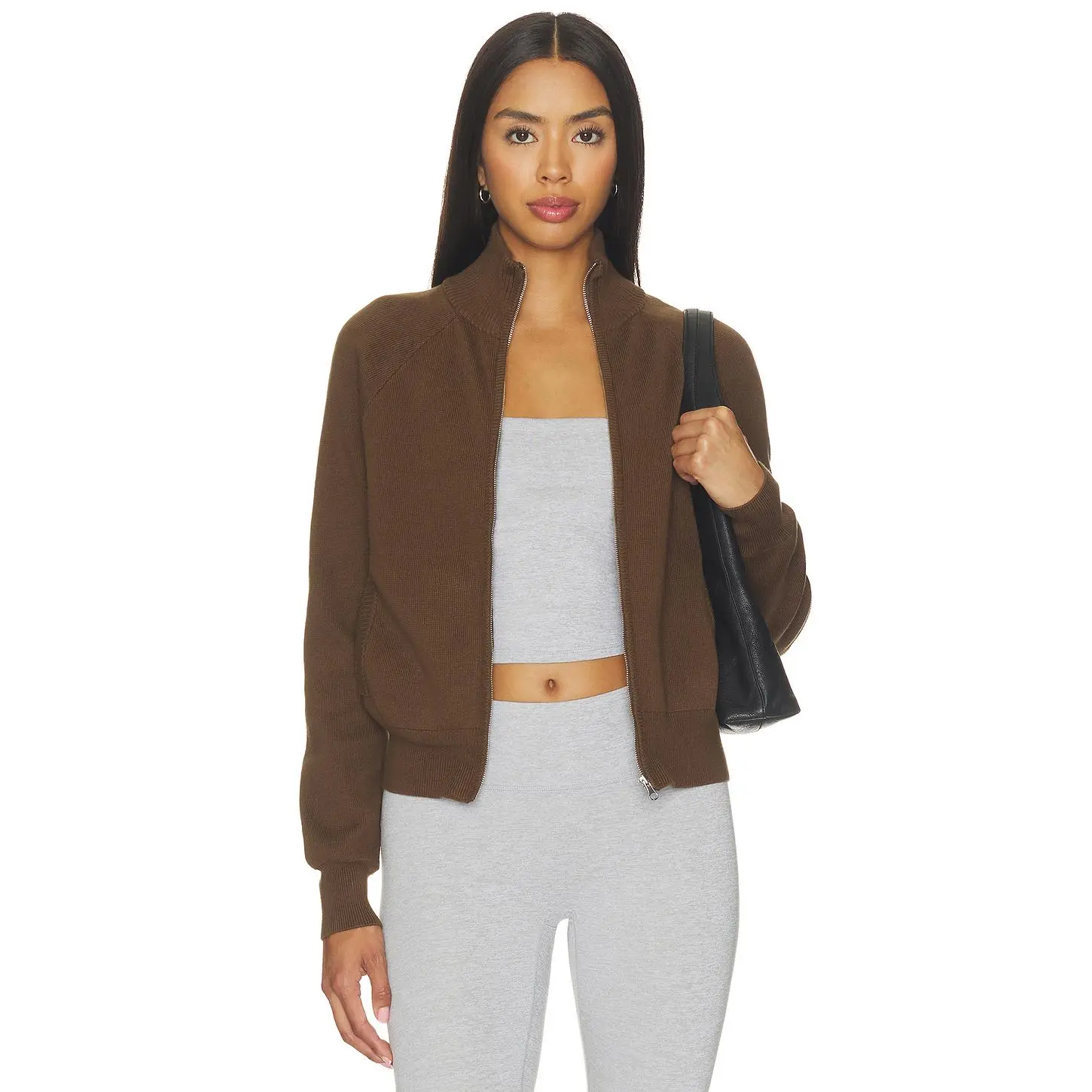 WellBeing + BeingWell Oakes Knit Jacket in Cocoa