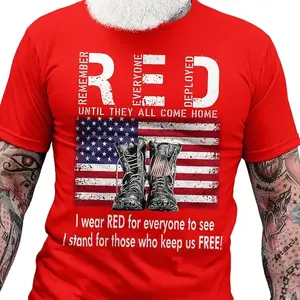 Red Friday Veterans Shirt, Remember Everyone Deployed USA Military Flag tee