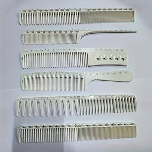 Professional Comb Set 6-Piece, Durable Haircut Tools for Salon and Home Use, Precision Cutting with Measurement Marks