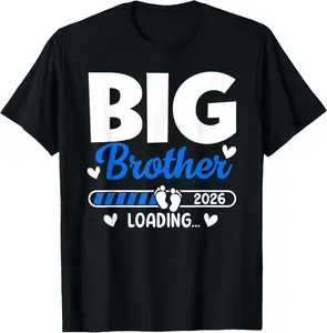 100% cotton Unisex Big Brother Loading 2026 Toddler Announcement 2026 Boys Kid T-Shirt