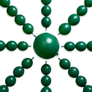 PartyWoo Dark Green Linking Balloons 100pcs 6 Inch Emerald Hunter Forest Green Link Balloons for Wedding Boy Baby Shower Birthday Graduation Dinosaur Jungle Golf Party Decorations Green-y56