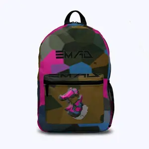 Emad Apparel Crystal Design Backpack - Adjustable Padded Shoulder Straps, Internal Padded and Lined Storage, Exterior Mesh Side Pocket