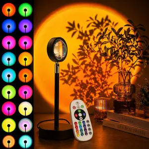 Sunset Lamp Projection,Sunset Night Light Rainbow Projector 180° 16 Color Changing 4 Modes,Vlog,Photography,Decorative,Party Decor,Living Room & Home Ambiance Lighting,Gift for Women