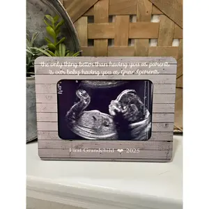 First Grandchild Ultrasound Frame – New Grandparent Announcement Gift, Pregnancy Reveal for Parents, Personalized Baby Announcement Keepsake
