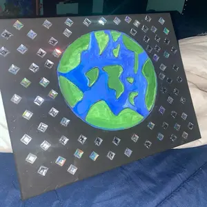 The World Hand-Painted Mixed Media Canvas