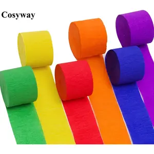 Cosyway 6 Rolls 492ft Colorful Paper Party Streamers for Rainbow Theme Party Decorations