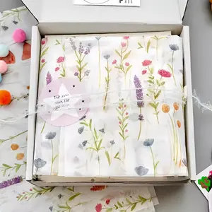 8 Pack (80 Sheets) Lavender Pattern Packaging Paper, Wedding Gift Wrapping, Valentine's Day, Birthday Crafts, Party Favors