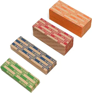 200 Pcs Assorted Packed Flat Stripped Coin Wrappers, Coin Rolls Wrapper for Quarters, Dimes, Nickels, Pennies
