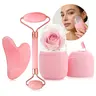 3-Piece Facial Ice Roller, Jade Roller and Gua Sha Set, Cooling Face Massage Tools for At Home Facial, Face, Eyes, and Neck Skin Care