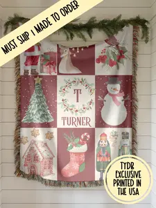 Holiday Patchwork Keepsake Blanket – Custom Family Name