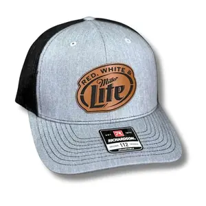 Red, White and Miller Lite Patch Hat