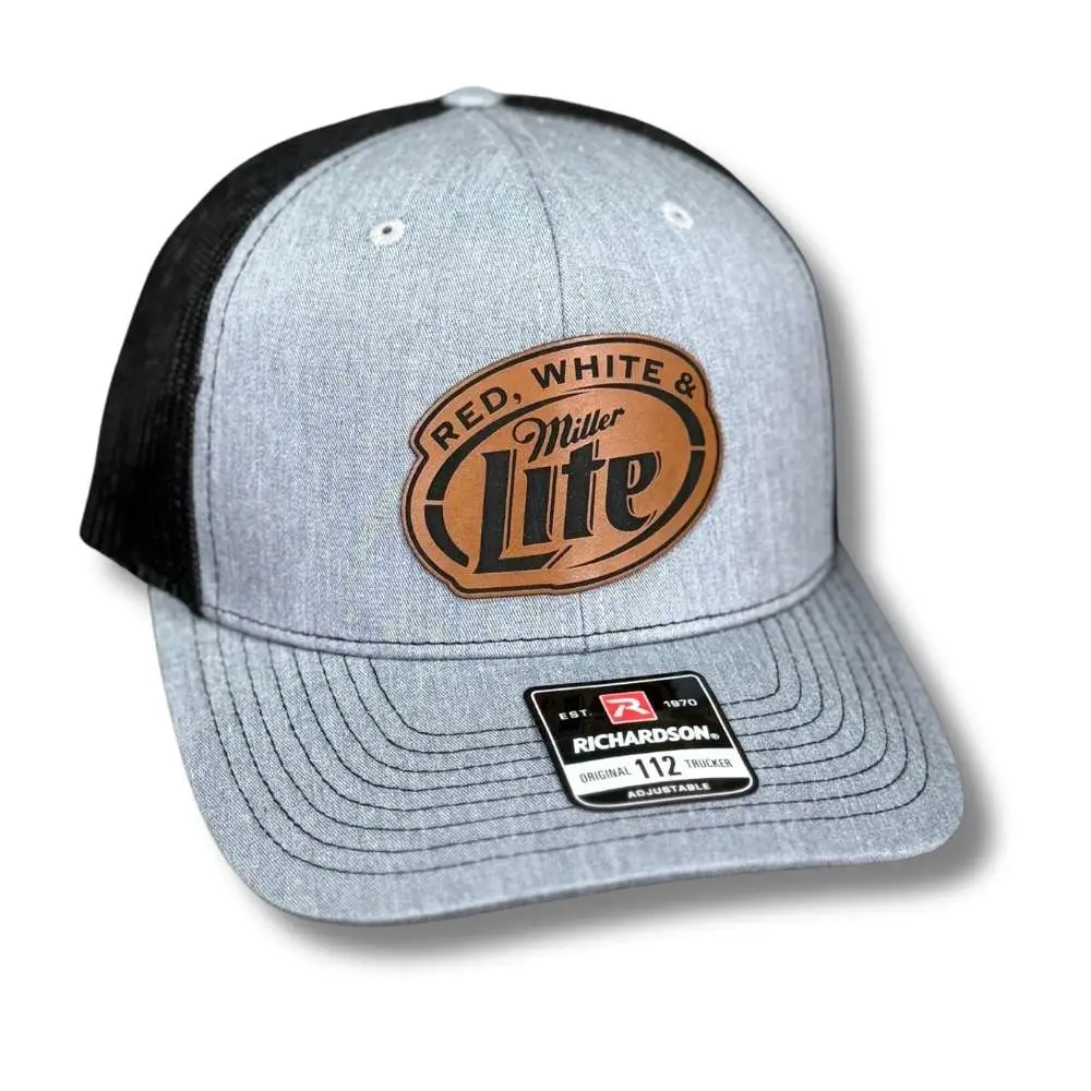 Red, White and Miller Lite Patch Hat