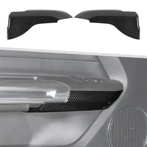 For 2015+ Ford Mustang Interior Door Armrest Cover Trim Panel Decor Bezels Carbonfiber Inner