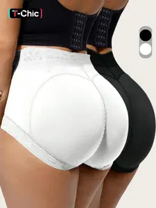2 Counts Women's Solid Lace High Waist Shapewear Shorts, High Waisted Compression, Butt Lifting And Tummy Control Panties, Sexy and Comfortable High-Waist Body Sculpting Garment, Ladies Shapewear Bottoms,White Shorts, Tight-Fitting Briefs, Feminine