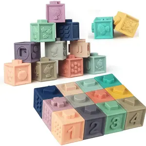 Soft Stacking Blocks  Baby - Sensory Toys Toddler Activities - Gifts  Boy Girl 6 9 12 18 Months 1 2 3 Year Old Birthday - Infant Bath Toys