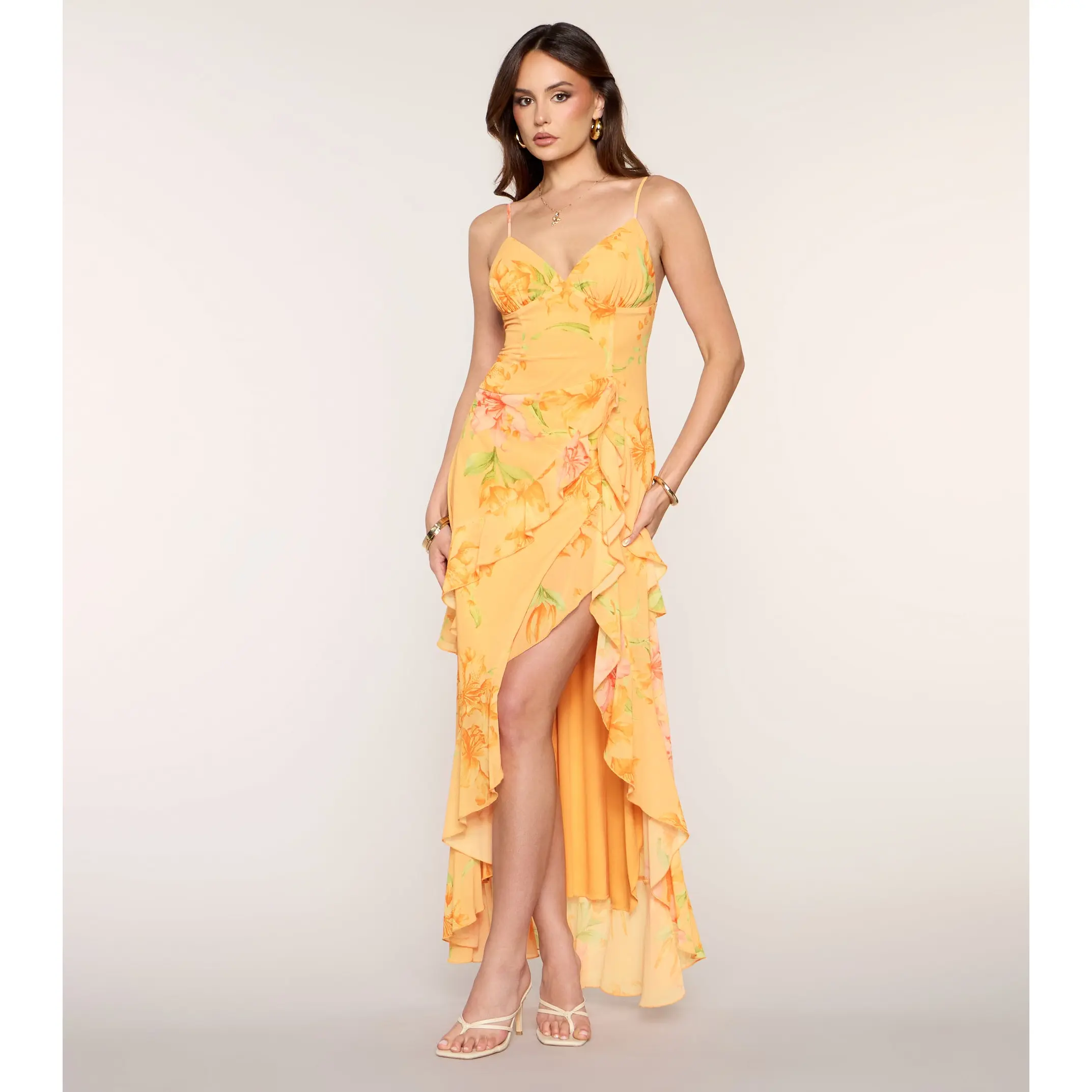 Priscilla Floral Chiffon Formal Dress