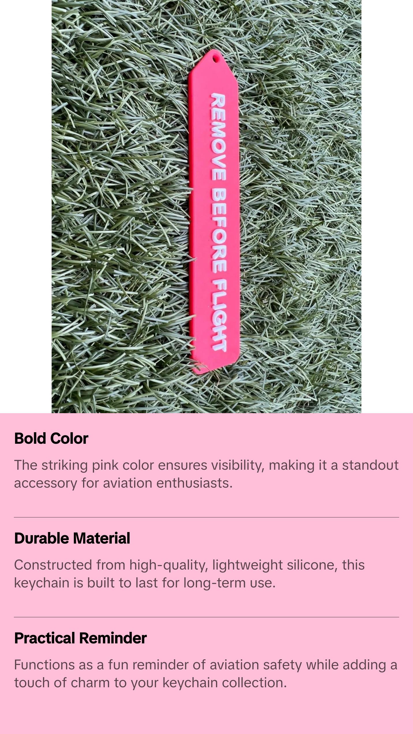 **"Remove Before Flight" Keychain | Aviation Enthusiast Gift | Fun Stocking Stuffer for Pilots | Durable Plastic Accessory**