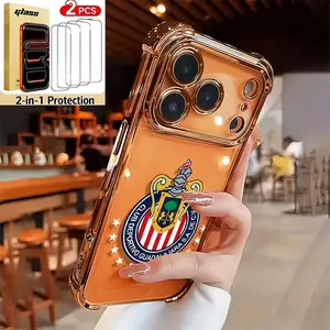Chivas De Guadalajara Liga MX Aesthetic Design Pattern Casing The new electroplated transparent TPU airbag shock-proof phone case is suitable for iPhone 17 Pro Max (16, 15, 14, 13, 12, 11 Pro Max - simple and fashionable shock-proof soft case protection c