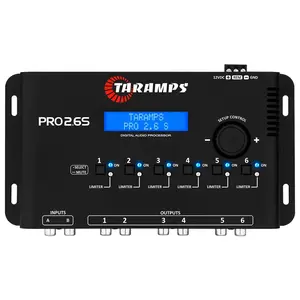 Taramp's Pro 2.6S Digital Signal Processor Equalizer 3-band Graphic Equalization 6 Channels 18K Ohms RCA Output Impedance 47 Ohms Limiter Adjustable Car Audio System