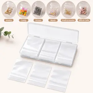120 PCS Small Plastic Bags for Jewelry, 2" x 2.76" Resealable Clear Poly Baggies, 2.4 Mil Mini Zip Bags for Small Business, Storage, Gifts, Candy, Screws