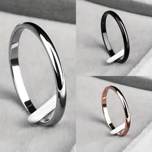 2MM Smooth Ball Bead Ring - Premium Stainless Steel Minimalist Stacking Band, High Polish Chic Finger Accessory, Waterproof & Durable for Daily Wear
