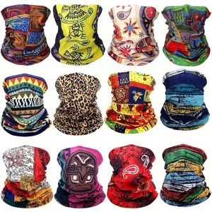 12-piece set of African bohemian style breathable seamless bandanas, seamless square scarves, neck scarves, face masks, suitable for outdoor sports, cycling, fishing accessories, skiing, unisex headwear, Halloween costume accessories