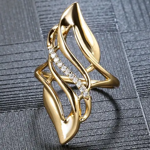 Elegant Zircon Decorated Cuff Ring, Geometric Design Ring, Fashion Accessories for Women for Party, Daily Clothing Decor, Trendy All-match & Exquisite Jewelry for Birthday Gift, Artificial Zircon Rings, Statement Ring, Fashionable Jewelry