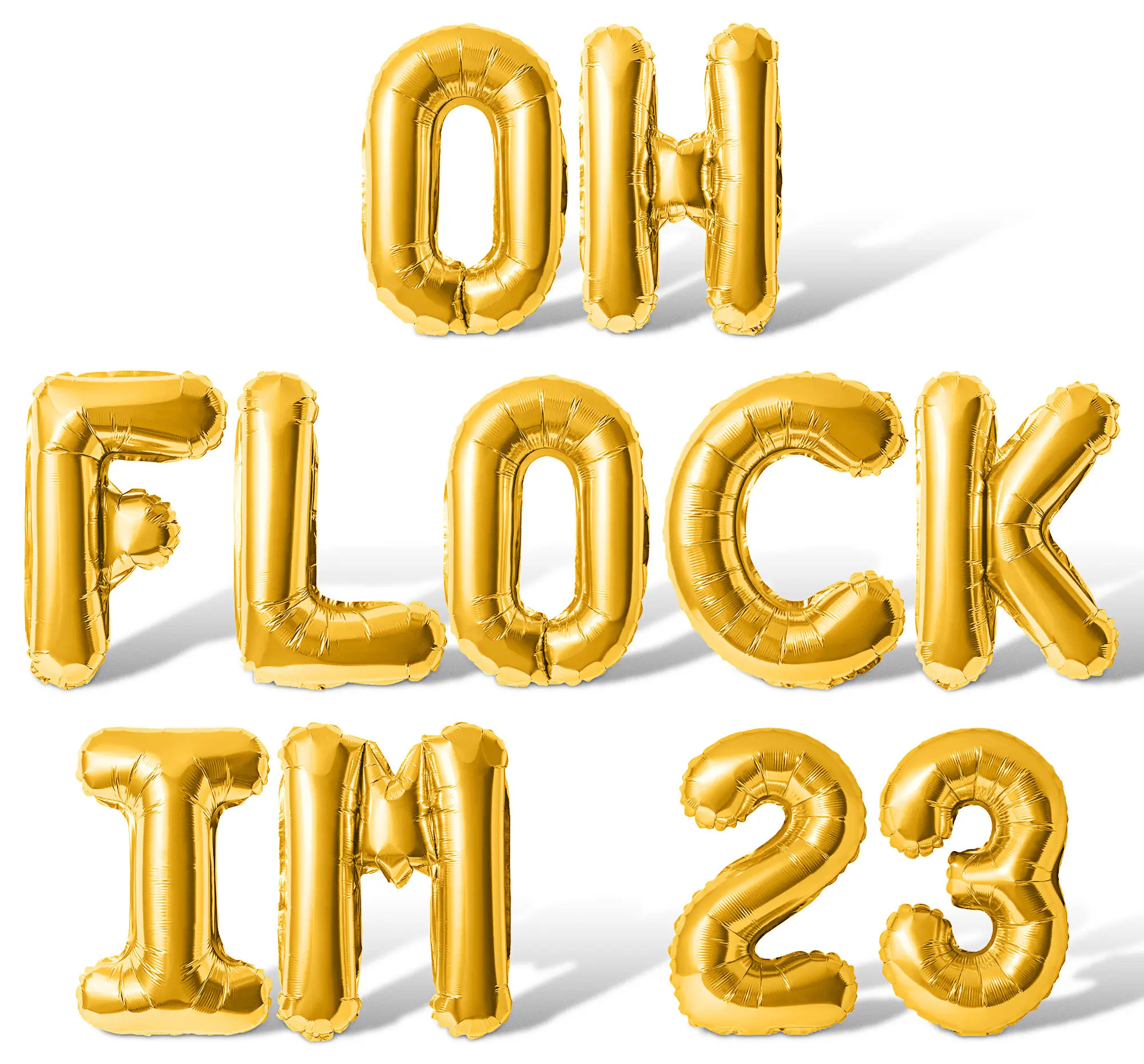 Letter Balloons - OH FLOCK IM 23 16" Inch Alphabet Letters Foil Mylar Balloon 23rd Birthday Party Banner