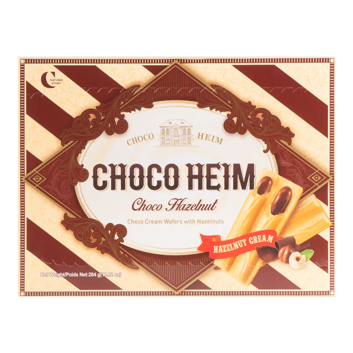 CROWN Korean Chocolate Hazelnut Wafer Cookies 10 oz - Crispy Delightful Treats