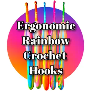 Rainbow Ergonomic Crochet Hook: Comfortable Grip, Individual Sizes