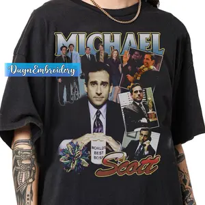 Vintage 90s Graphic Style Michael Scott T-shirt, The Office Michael Scott Bootleg Rap Shirt, Gifts For Man And Women Unisex T-shirt
