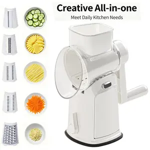 Hiatuses Effortless Meal Prep Pro  5-Blade Vegetable Chopper with Strong Suction Base & Built-In Storage. Chop, Slice, Dice for Salads, Stir-Fry in Seconds Vegetable Chopper with 5 Blades Strong Suction Cup Base  Stir-Fries Coleslaw Meal Prepping