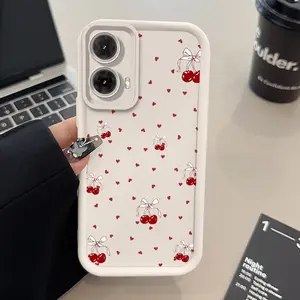 Cherry Heart Dream Pattern TPU Phone Case suitable for Motorola Moto G85 G84 G75 G60 G54 G53 G50 G35 5G Shockproof Full Camera Protection Durable Slim Cover Smartphone Casing