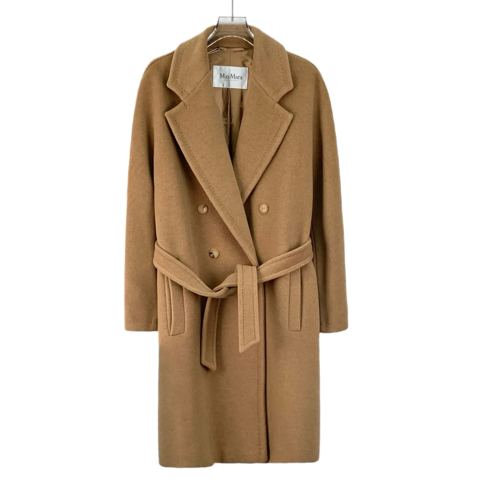 RDLT— Max Mara Camel Double-Breasted Belted Coat Size 40