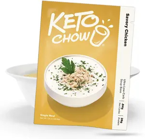 Keto Chow Savory Chicken Soup Starter, Low Carb Soup Base, High Protein Keto-Friendly Meal Starter, Gluten Free Savory Soup Mix, Customizable Hot Meal Option