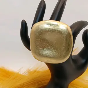 Square Up  Brushed Gold Statement Ring