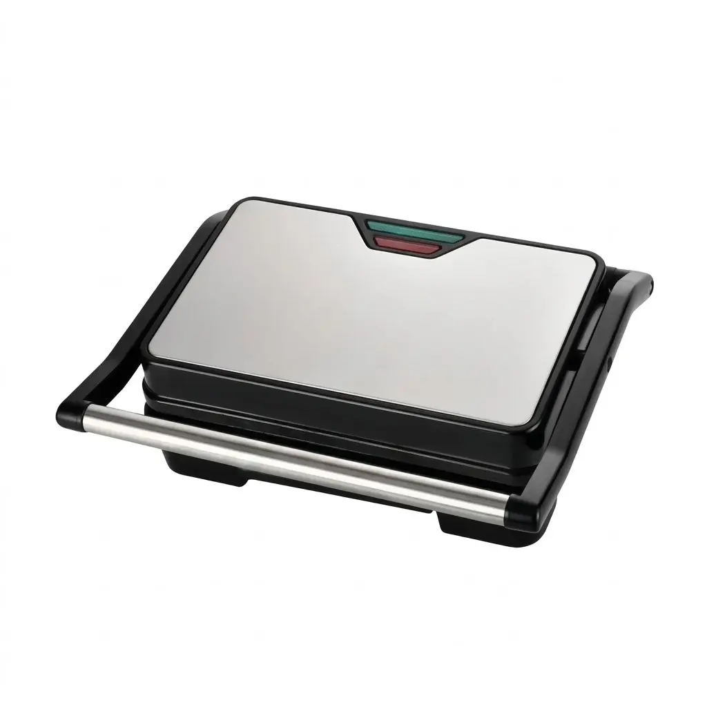 Electric Panini Press Grill - Non-Stick 1-in-1 Crepe Maker, Household Kitchen Gadget for Indoor Countertop Burgers, Steaks, Multi-In-One Crepe Makers