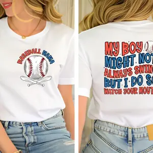 Aesthetic Baseball Mama Graphic Tee |   Premium 100% Cotton Heavyweight T-Shirt |   Sassy Sports Mom Gift Top |   Soft Breathable Casual Crewneck |   Unique 2026 Game Day Streetwear |   Funny Game Day Support Apparel