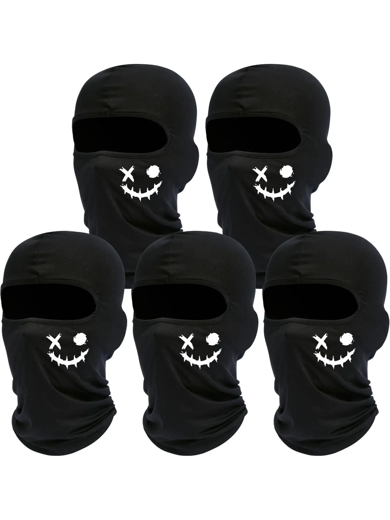 Unisex Smiling Face Balaclava Mask, Face Cover, Breathable Neck Gaiter for Men & Women, Sporty Design for All Seasons, Ideal for Hiking & Daily Use, Ski Mask, Balaclava Headwear