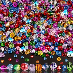 660 Pcs Assorted Crystal Glass Round Faceted Loose Beads Set For Jewelry Making, Various Colors And Styles Ideal For DIY Bracelets Necklaces Earrings Beaded Crafts Accessories