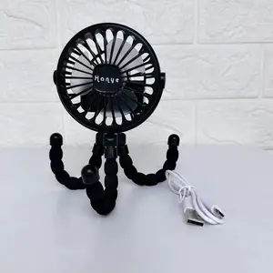 Portable Stroller Fan, Rechargeable Flexible Household Portable Fan for Staying Cool in Summer Heat