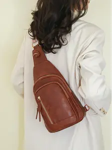 Women's Fashionable Solid Color Fanny Pack, Casual Versatile Zipper Chest Bag for Daily Used, Trendy All-match Sling Bag for Women & Girls, Crossbody Fanny Pack, Zipper Belt Bag, Versatile Bum Bag