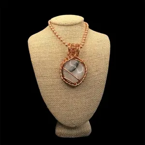 Juma CopperKing Gemstone Tourmalinated Quartz 24” Copper Necklace