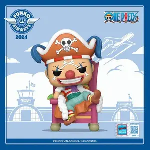 NYCC 2024 Funko Pop! One Piece: Buggy The Clown #1740 with Official Convention Sticker