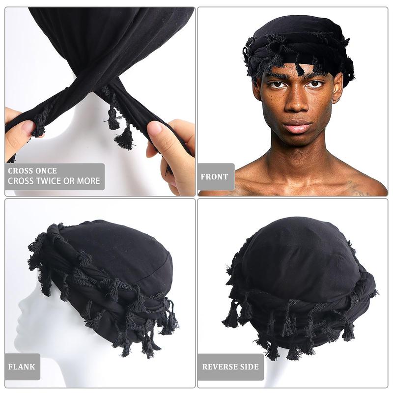 Turban for Men- Satin-Lined Durag Head Wrap for Fashion & Comfort - Multipurpose Head Scarf Head Warp for Men and Women