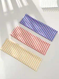 Women's Elegant Sweet Striped Print Elastic Sports Headbands, Suitable for Daily Use, Yoga, Running, Sweat-Absorbing Hair Accessories, Sweat Wicking Headband, Workout Headband