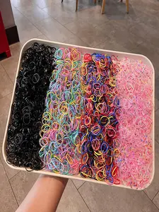 1000 Cute Style Polyester Fiber Non-Woven Rubber Bands, Vibrant Colors, High Elasticity, Ideal for Hair Accessories, All Hairstyles, Ponytail