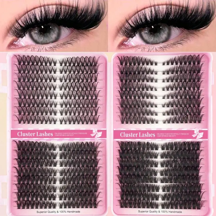 1-box eyelash cluster, Diy Eyelashes Clusters, Eyelash extensions, D-roll, 40D+60D+80D roll, 8-16mm, DIY, natural fit, ultra dense, ultra soft, ultra light, reusable eyelash kit, suitable for beginners, weddings, dates, parties, music festivals